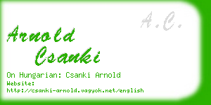 arnold csanki business card